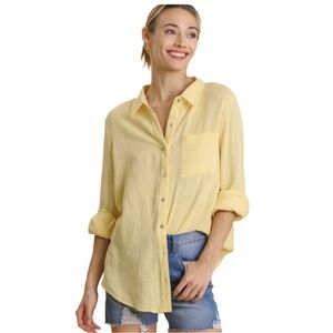 Umgee Gauze Button Down Top